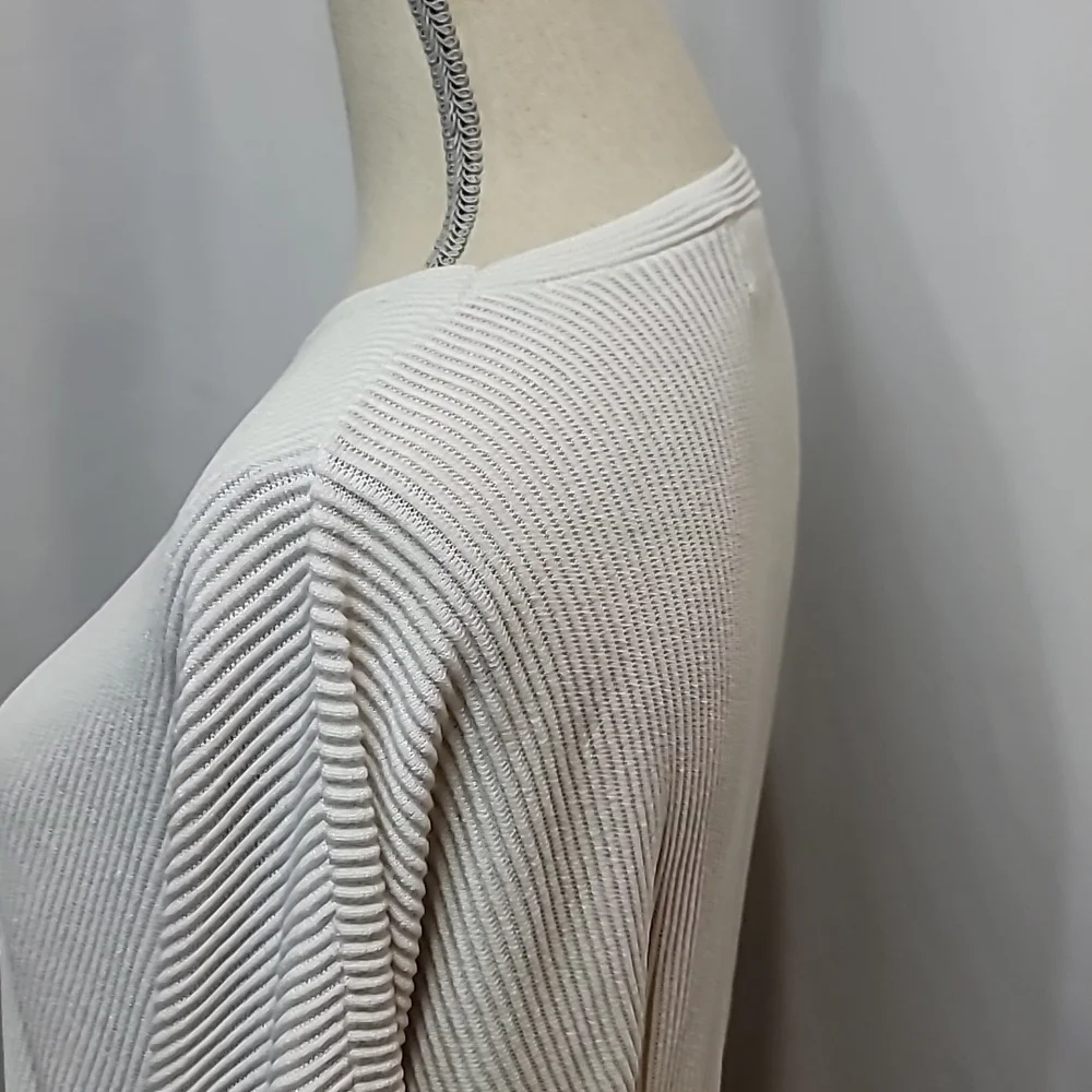 WILFRED Ribbed Viscose Linen Blend Parachute Drop Shoulder Top Blouse - Picture 5 of 9